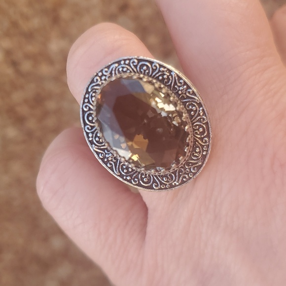 New Oversized Morganite 925 Silver Statement Ring. - Picture 13 of 16